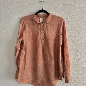 Sigrid Olsen Terracotta Linen Shirt